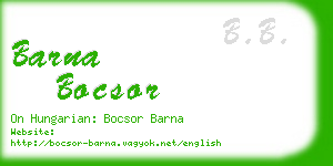 barna bocsor business card